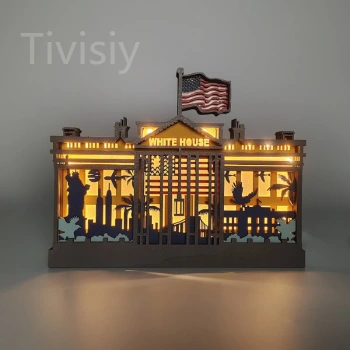 The White House Wooden Night Light, Suitable for Home Decoration,Holiday Gift,Art Night Light